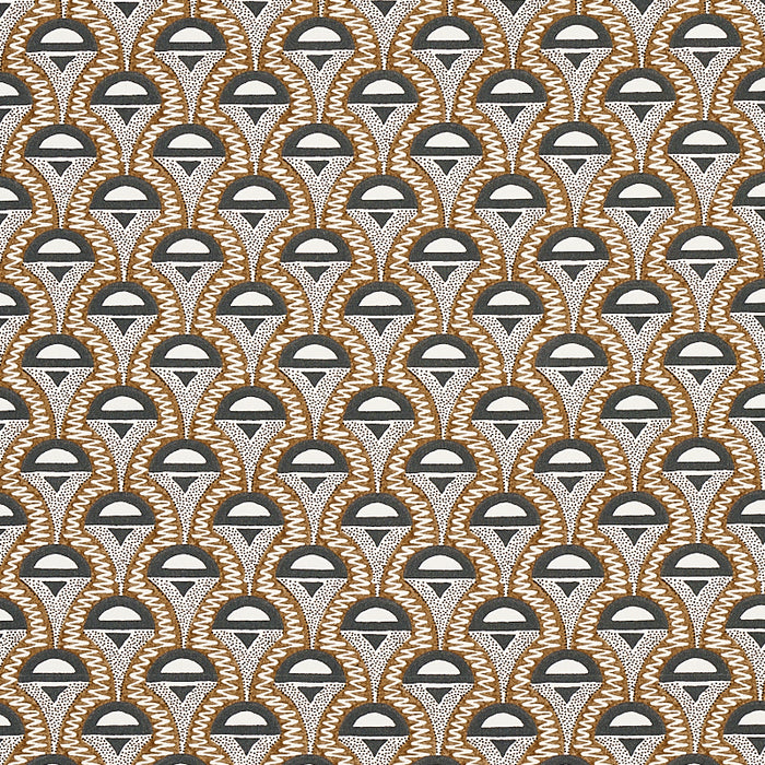 Schumacher Abelino Camel & Black Fabric 179580