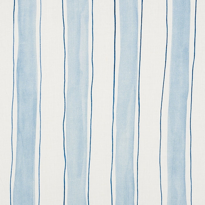 Schumacher Tracing Stripes Sky Fabric 179700