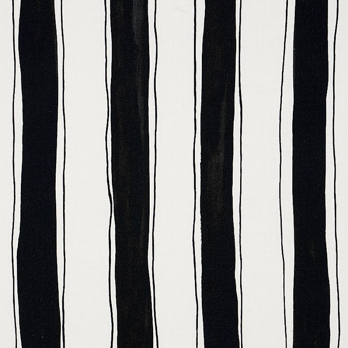 Schumacher Tracing Stripes Black Fabric 179702