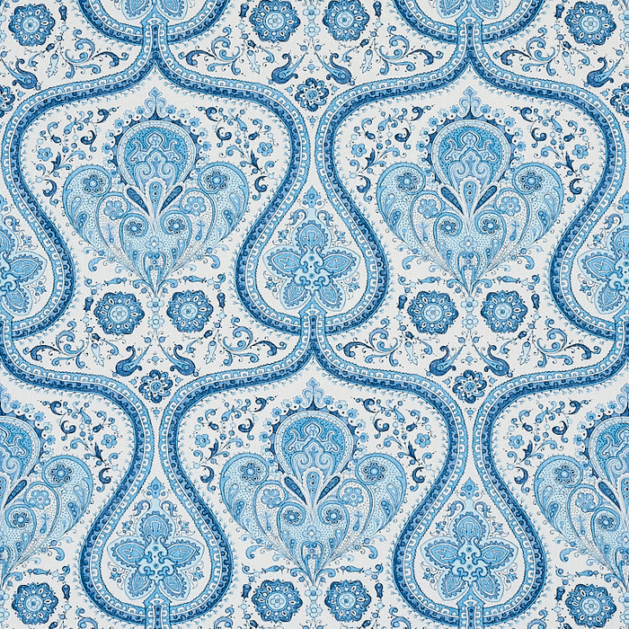 Schumacher Paisley Court Blue Fabric 179860