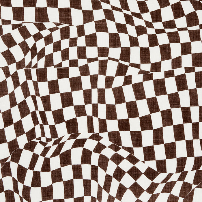 Schumacher Loose Check Brown Fabric 180331