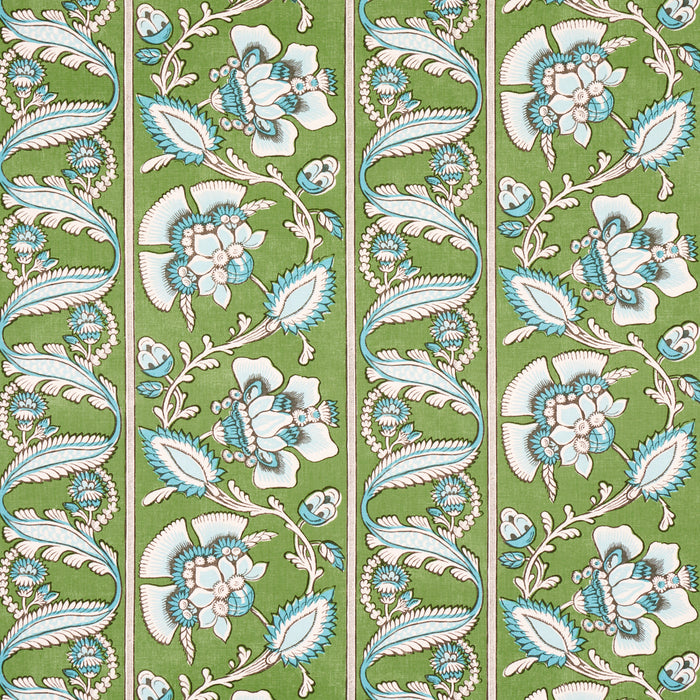Schumacher Marielle Vine Green & Peacock Fabric 180531