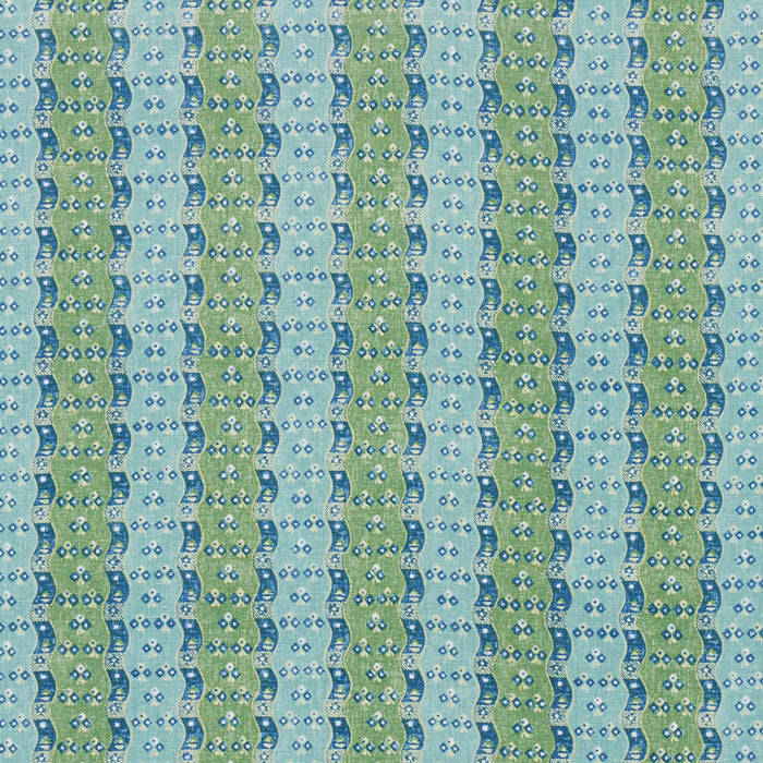 Schumacher Ottilie Stripe Green Fabric 180561