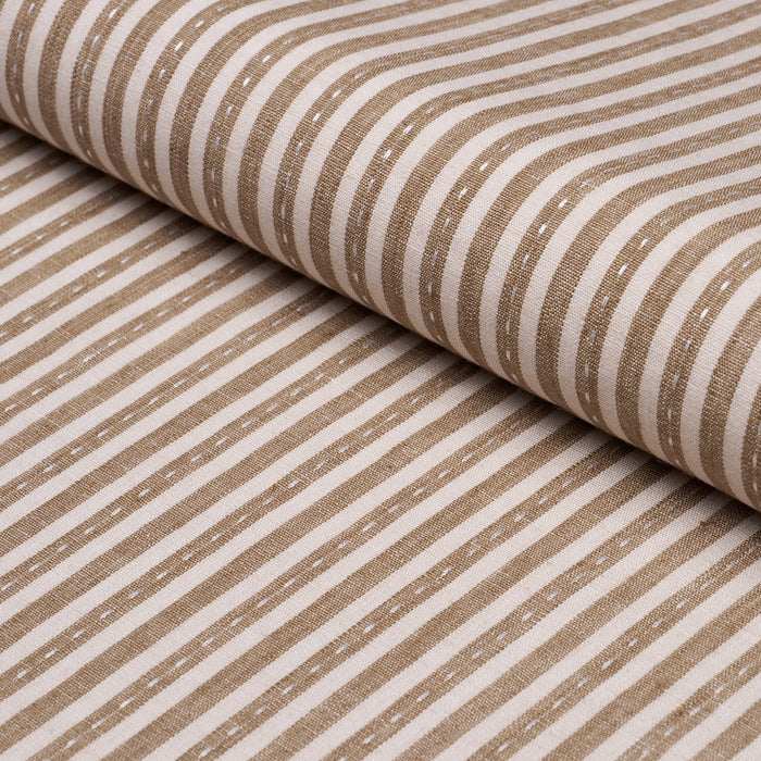 Schumacher Mathis Ticking Stripe Flax Fabric Schumacher 180594