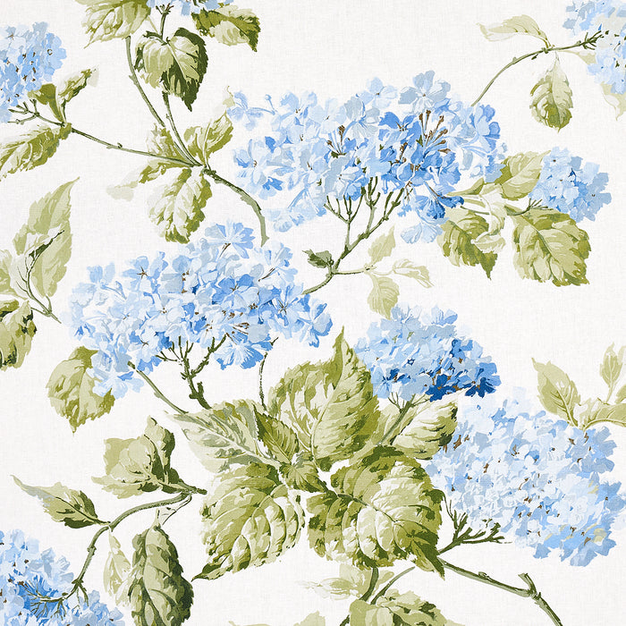 Schumacher Summer Hydrangea Blue Hydrangea Fabric Sample 180822