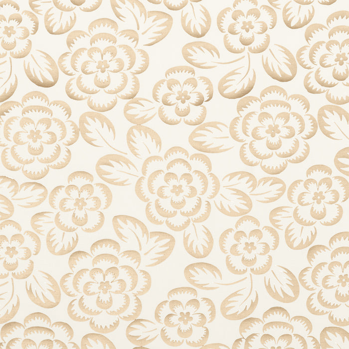 Schumacher Angelica Floral Champagne & Ivory Fabric Sample 180870