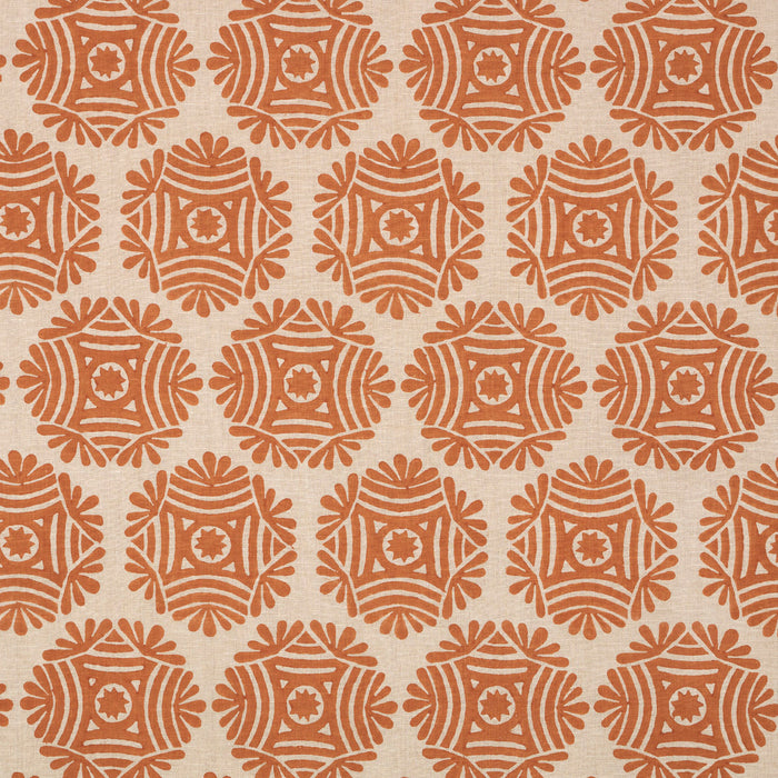 Schumacher Gilded Star Block Print Cinnamon Fabric 181540