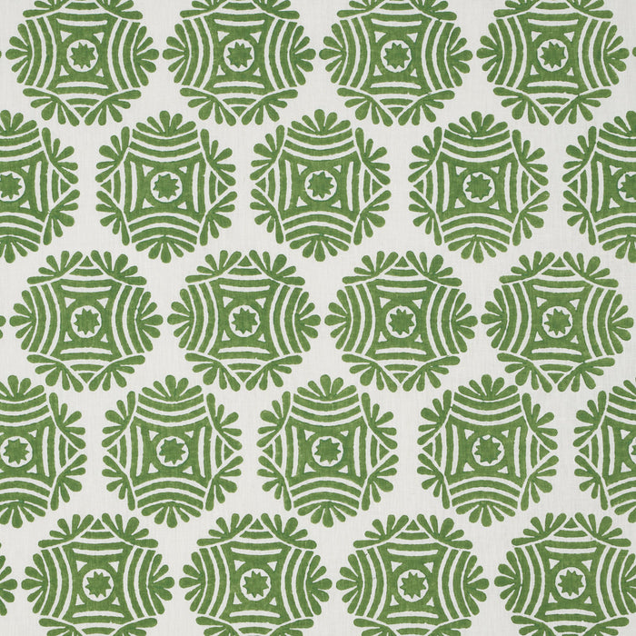 Schumacher Gilded Star Block Print Green Fabric 181542