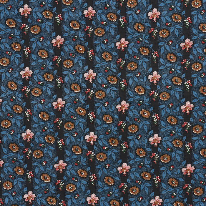 Schumacher La Rue Stripe Midnight Fabric Sample 181700
