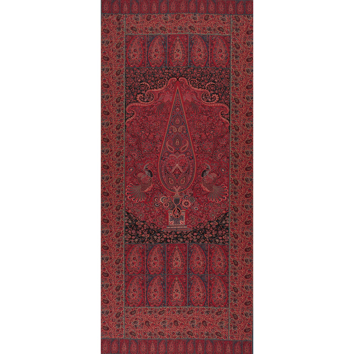 Schumacher Colmery Paisley Panel Rouge Fabric 181822