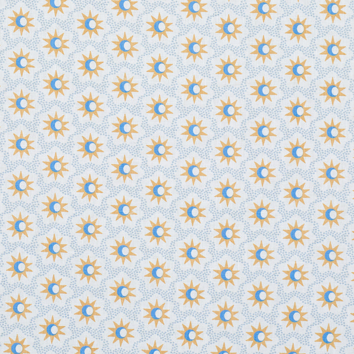 Schumacher Lucie Yellow & Sky Fabric Sample 181941