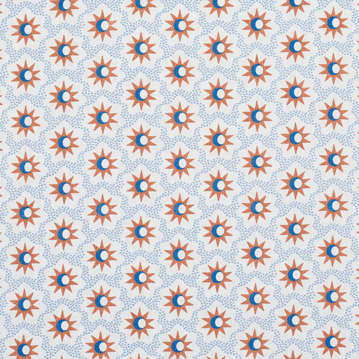 Schumacher Lucie Clay & Blue Fabric Sample 181942