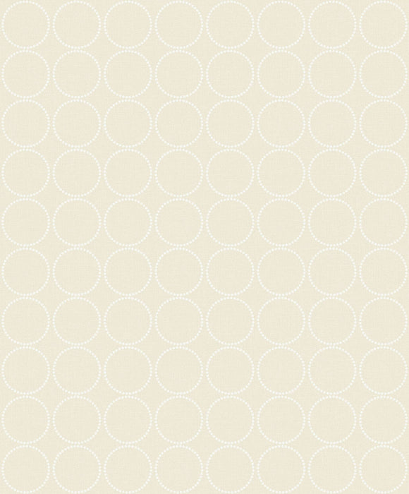 Seabrook Designs Small Circles Ivory Wallpaper Sample 1820910