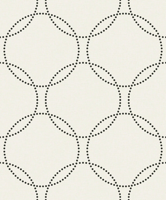 Seabrook Designs Intersecting Circles Ivory Wallpaper Sample 1821010