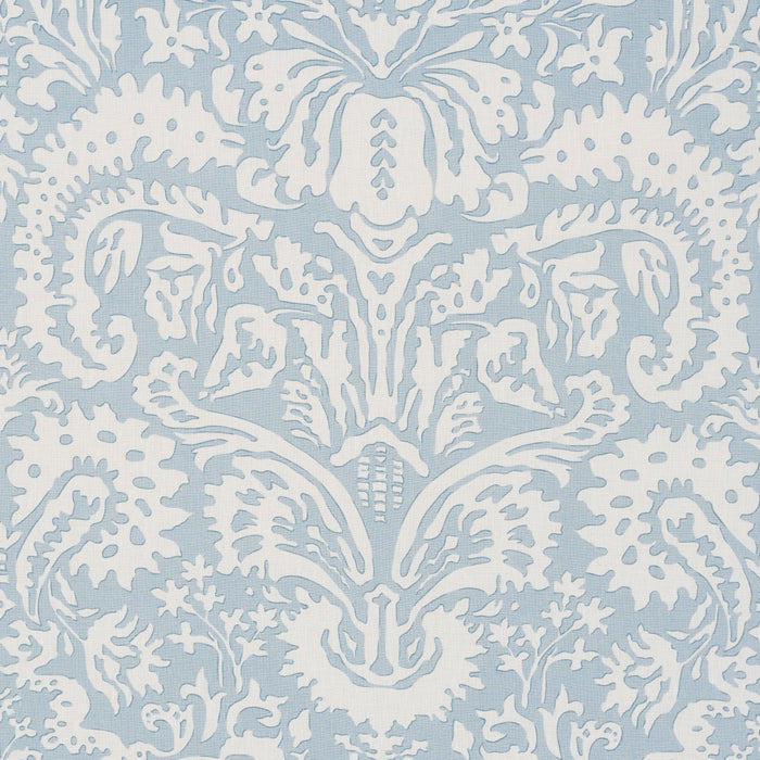 Schumacher Suffolk Damask Blue Fabric 182121