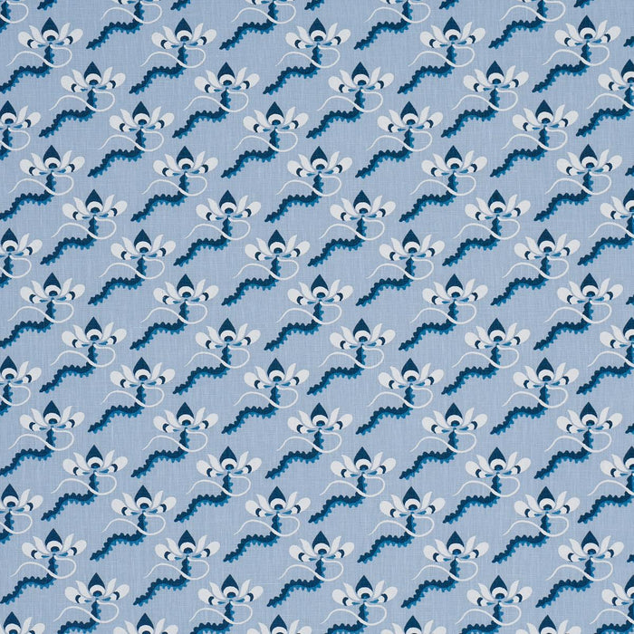 Schumacher Bombay Rainbow Bleu Fabric 182611