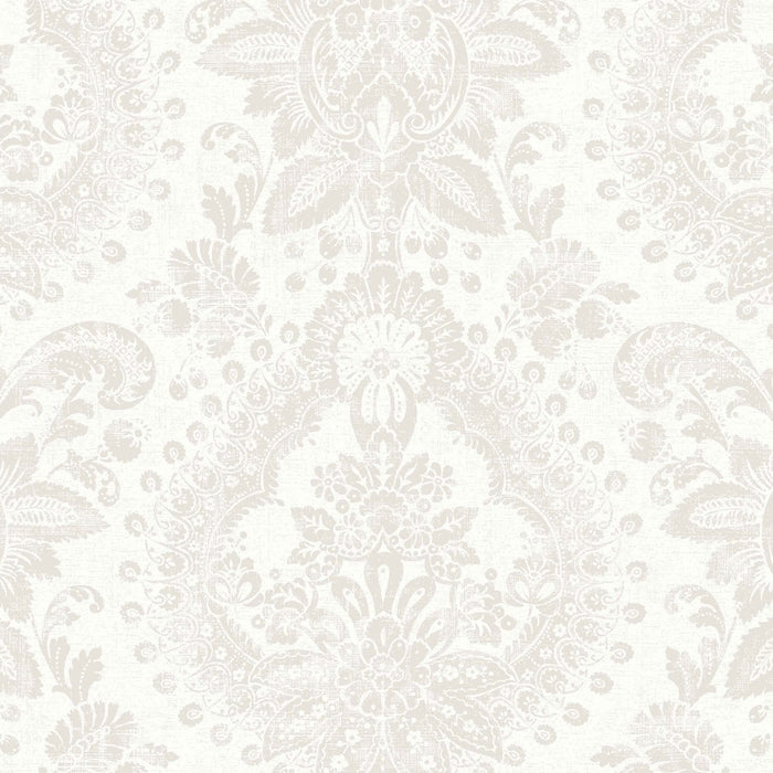 Schumacher Boudoir Medallion Grey Wallpaper 1918