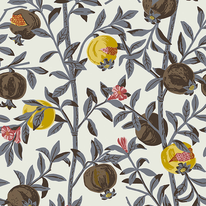 Schumacher Granatapple Slate And Ochre Wallpaper Sample 1959