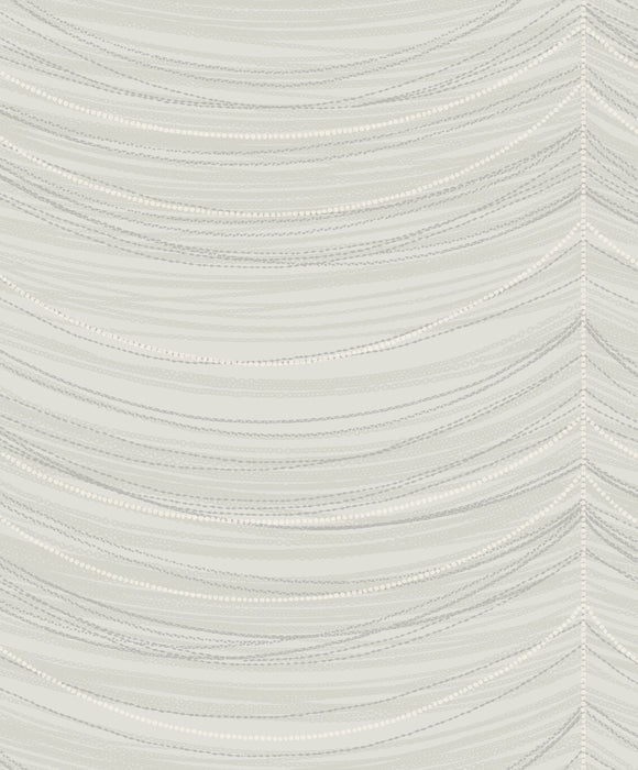 Seabrook Designs Beads Cream, Silver, And Glitter Wallpaper Sample 2010608
