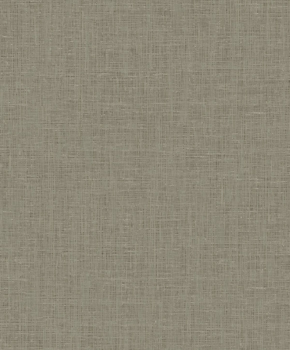 Seabrook Designs Elegant Burlap Taupe And Silver Wallpaper Sample 2011406