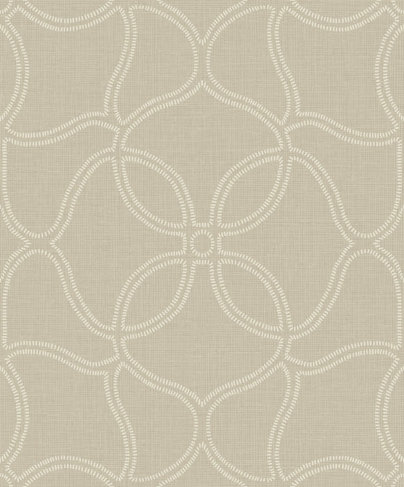 Seabrook Designs Geo Lattice Beige And Ivory Wallpaper Sample 2011507