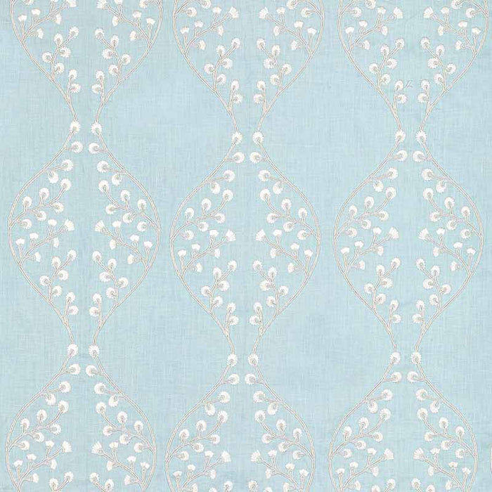 Lee Jofa Lillie Embroidery Sky Fabric Sample 2021129.15.0