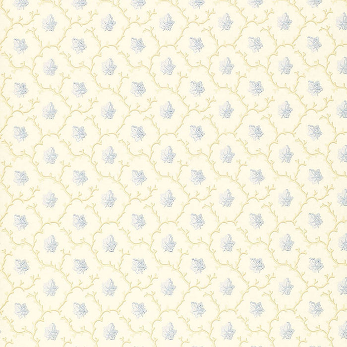 Schumacher Coral Leaf Blue Wallpaper Sample 203683