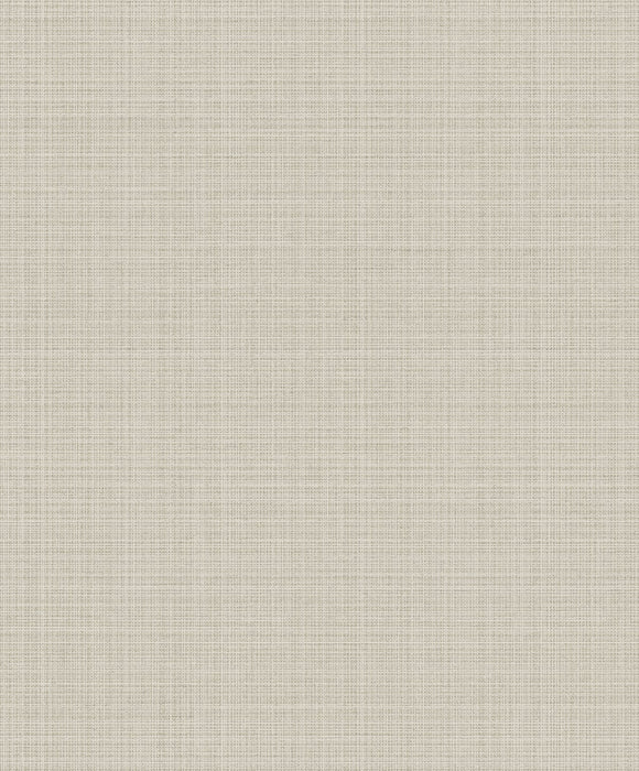 Seabrook Designs Crosshatch Linen Metallic Greige Wallpaper Sample 2231913
