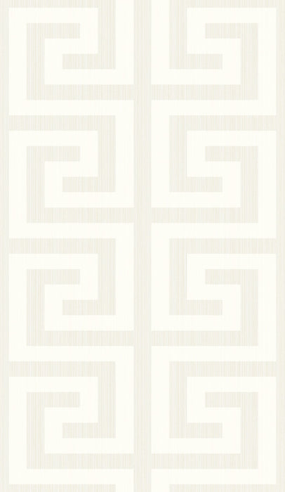 Seabrook Designs Greek Key Metallic Pearl & Cream Wallpaper Sample 2232013