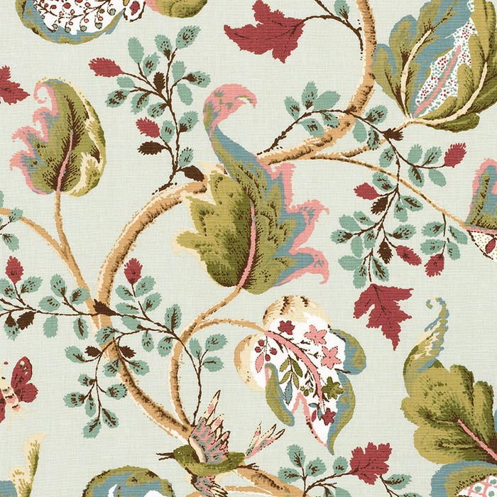 Schumacher Fox Hollow Robin's Egg Fabric Sample 2639645