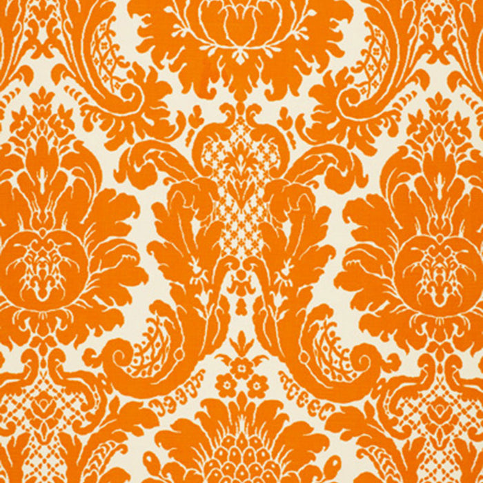 Schumacher Harmon Manor II Tangerine Fabric 2643541