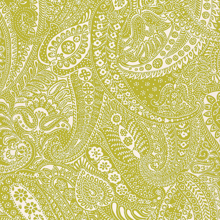 Schumacher Paisley Print Soft Chartreuse Fabric 2644321