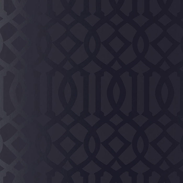 Schumacher Imperial Trellis Onyx Gloss Wallpaper 2707215