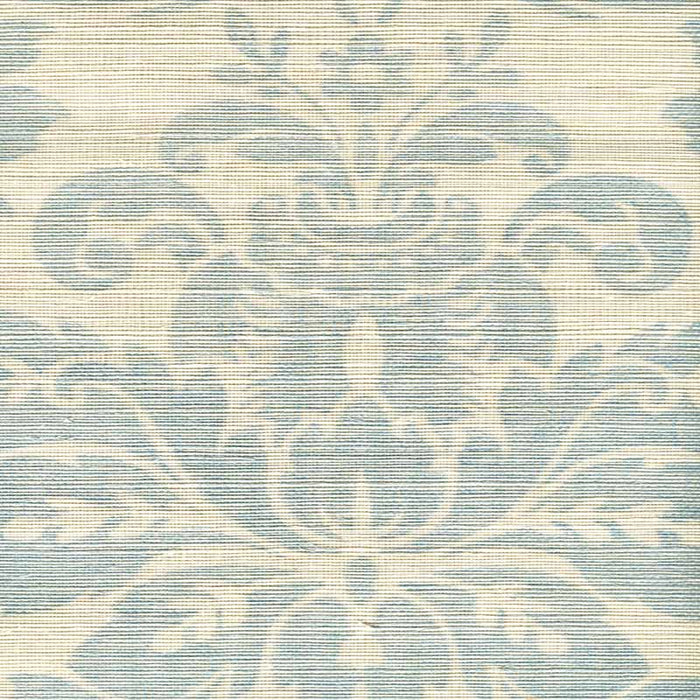 Quadrille Monty On Grasscloth Windsor-blue Wallpaper Sample 302150R-08