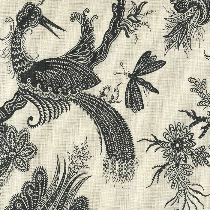Quadrille Paradis Black Fabric Sample 306208F