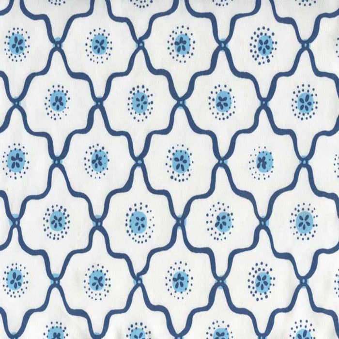 Quadrille Longfellow Navy French Blue Fabric Sample 306320C-04CTT