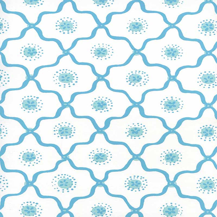 Quadrille Longfellow Turquoise Wallpaper Sample 306320W-01WWP