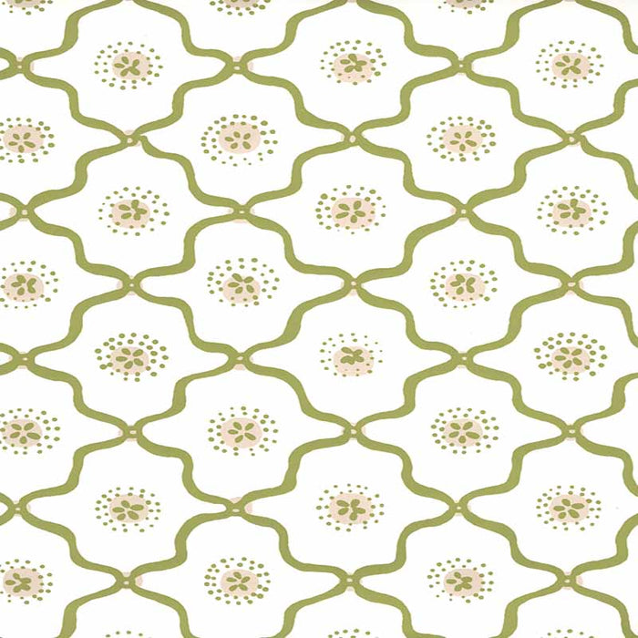 Quadrille Longfellow Moss Green Taupe Wallpaper Sample 306320W-07AWP