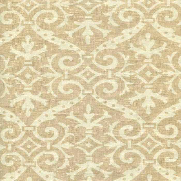Quadrille French Damask Reverse Beige Fabric 306495F-02