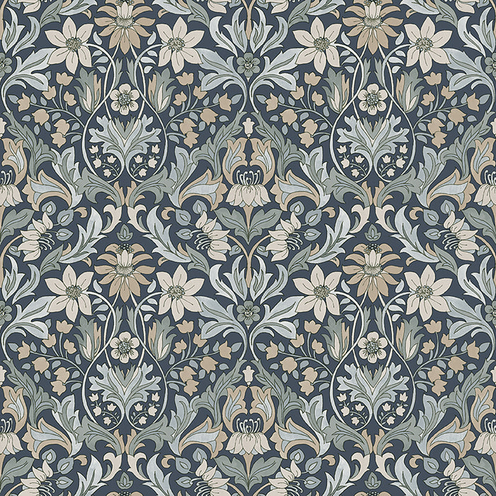 Schumacher BlomsterfroJd Indigo Wallpaper 3292