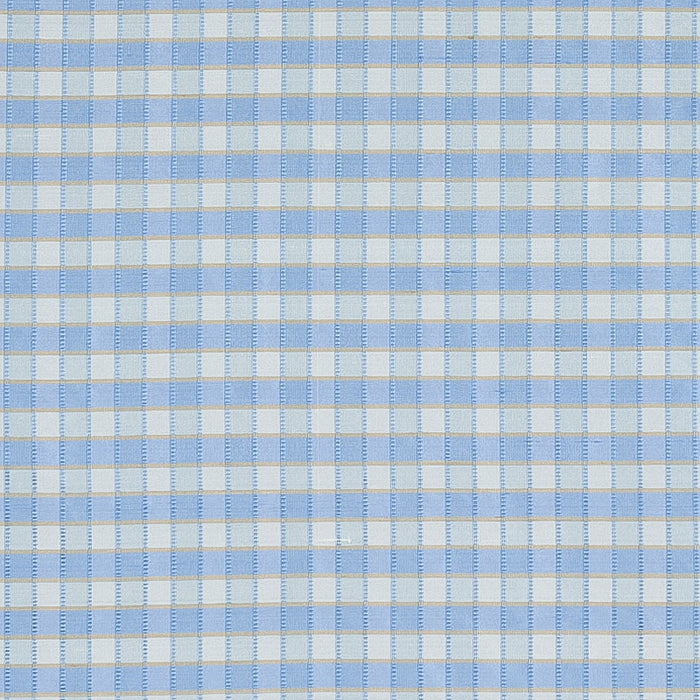 Schumacher Ingrid Silk Check Sky Fabric 3453005