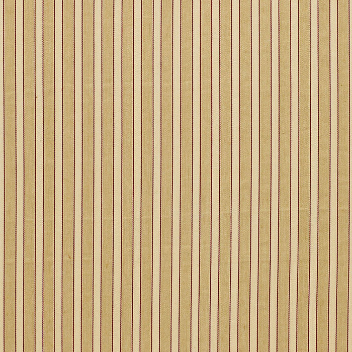 Schumacher Antique Ticking Stripe Sandalwood Fabric Sample 3475001