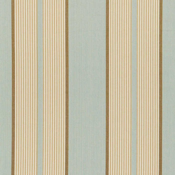 Schumacher Summerside Stripe Aqua Fabric 3486000