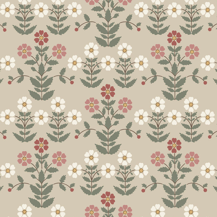 Schumacher Sippor Pinks And Natural Wallpaper 4810