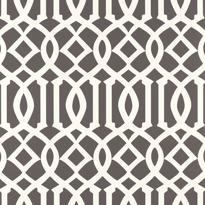 Schumacher Imperial Trellis Charcoal Wallpaper 5003361