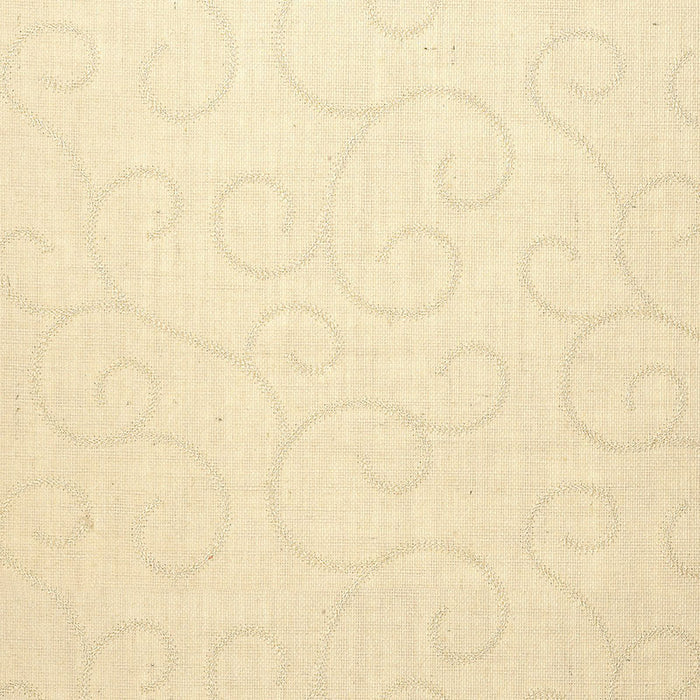 Schumacher Adhafera Scroll Oatmeal Wallpaper Sample 5003540
