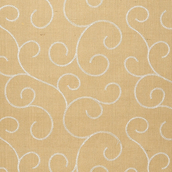 Schumacher Adhafera Scroll Straw Wallpaper Sample 5003541