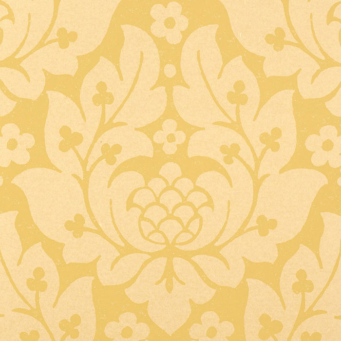 Schumacher Fiore Damask Buttercup Wallpaper Sample 5003671