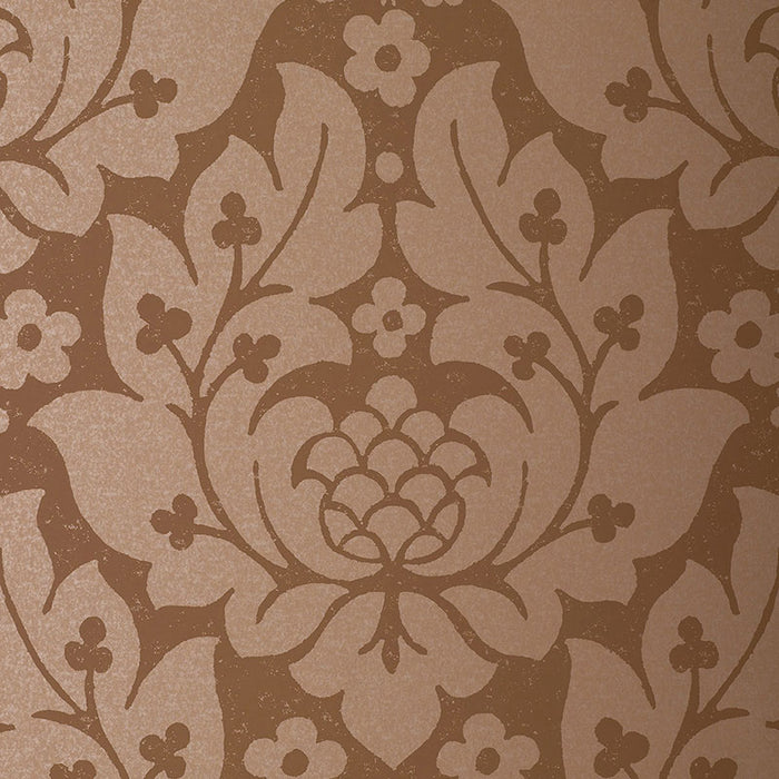 Schumacher Fiore Damask Mocha Wallpaper Sample 5003673