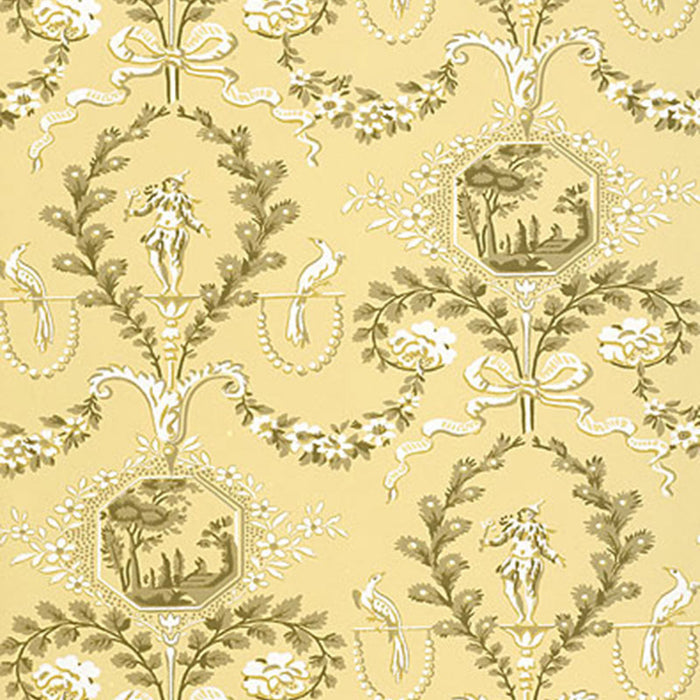 Schumacher Jester Arabesque Sunlight Wallpaper Sample 5004112